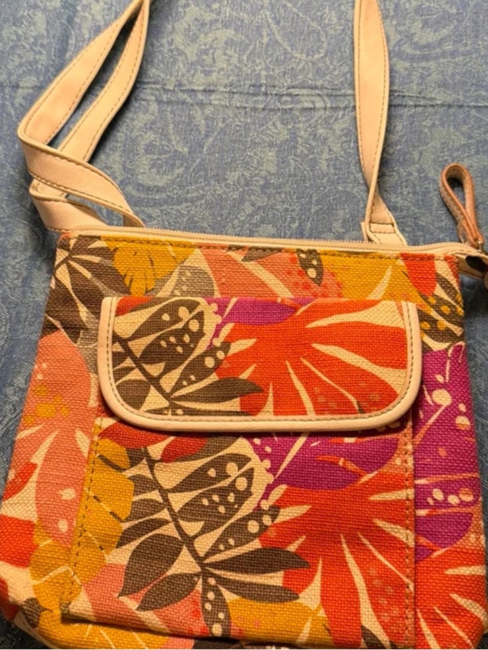 Relic Floral Fern Crossbody in Orange, Pink & Yellow